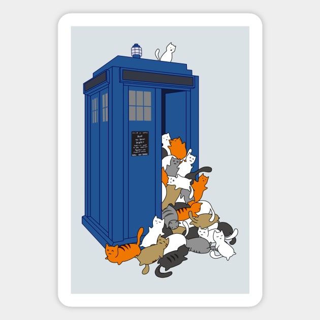 TARDIS and kittens Magnet by LeiaHeisenberg